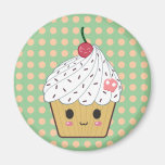 Kawaii Cupcake in Polka Dots Magnets