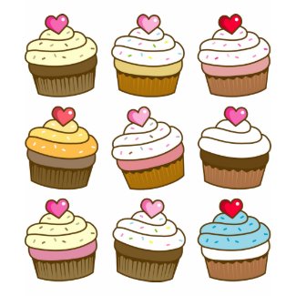 kawaii cupcake pattern shirt