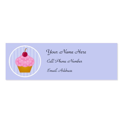 Kawaii Cupcake Skinny Profile Cards Business Card (front side)
