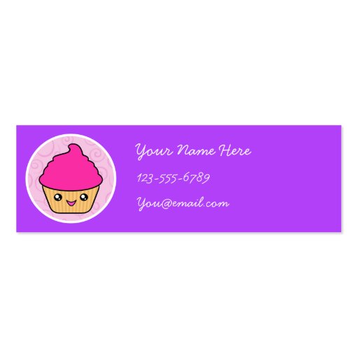 Kawaii Cupcake Skinny Profile Cards Business Card