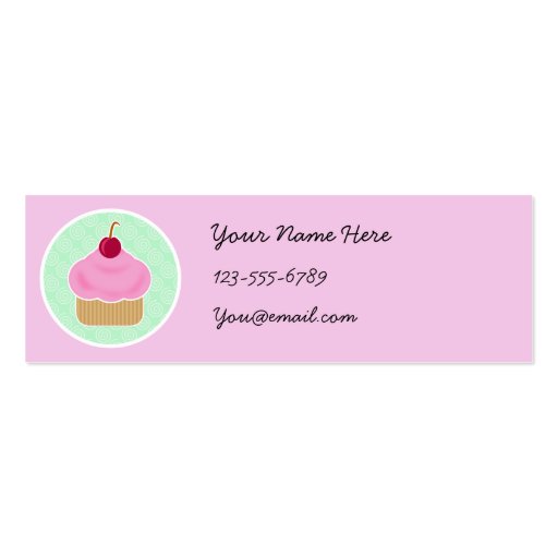 Kawaii Cupcake Skinny Profile Cards Business Card Template (front side)