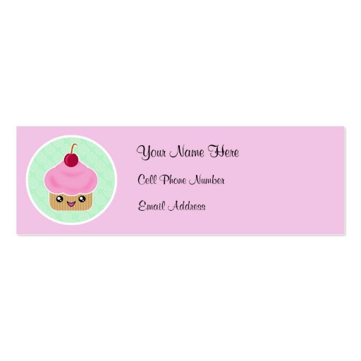 Kawaii Cupcake Skinny Profile Cards Business Cards