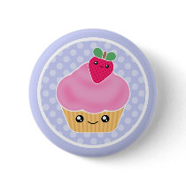 Kawaii Cupcake Strawberry buttons