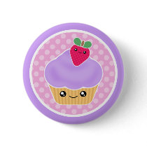Kawaii Cupcake Strawberry buttons