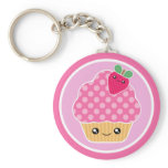 Kawaii Cupcake Strawberry Keychain