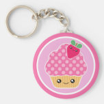 Kawaii Cupcake Strawberry Keychain