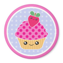 Kawaii Cupcake Strawberry Magnet by megakawaii Kawaii Cupcake Strawberry Magnet