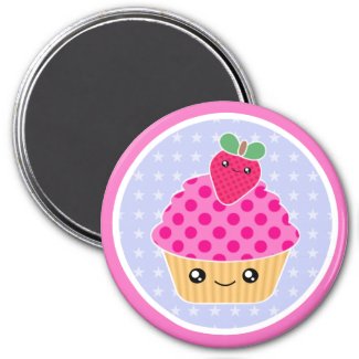 Kawaii Cupcake Strawberry Magnet magnet