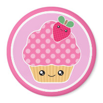 Kawaii Cupcake Strawberry Magnet by megakawaii Kawaii Cupcake Strawberry Magnet