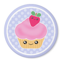 Kawaii Cupcake Strawberry Magnet by megakawaii Kawaii Cupcake Strawberry Magnet