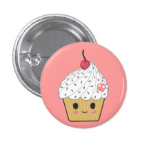 Kawaii Cupcake with Pink Sugar Skull and Cherry