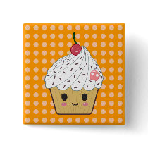 Kawaii Cupcake with Pink Sugar Skull and Cherry