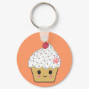 Kawaii Cupcake with Pink Sugar Skull and Cherry keychains