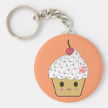 Kawaii Cupcake with Pink Sugar Skull and Cherry Keychains