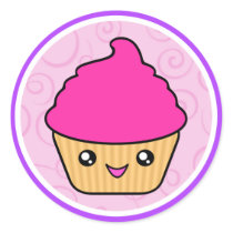 Kawaii Cuppy Cake Pink Cupcake stickers