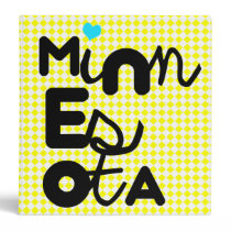 Kawaii Cute Adorable Minnesota State Typography binders