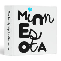 Kawaii Cute Adorable Minnesota State Typography binders