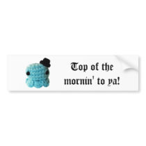 Kawaii Cute Crochet Amigurumi Octopus Top Hat Blue bumper stickers