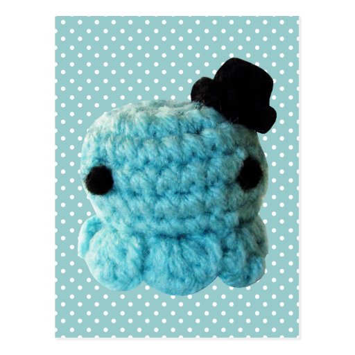 Kawaii Cute Crochet Amigurumi Octopus Top Hat Blue ...