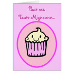 Kawaii Cute Cupcake French Birthday Card