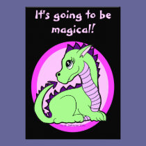 Kawaii Cute Dragon Birthday Party invitations