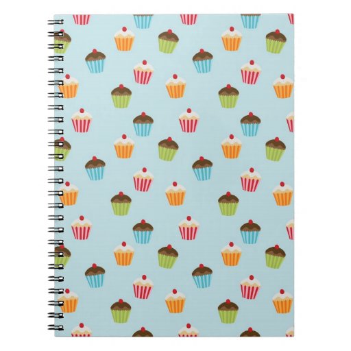 Kawaii cute girly cupcake cupcakes foodie pattern notebook Zazzle