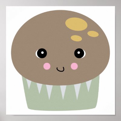 kawaii cute muffin posters by