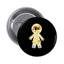 Kawaii Cute Mummy Halloween Pinback Button