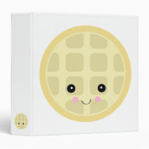 kawaii cute waffle 3 ring binders