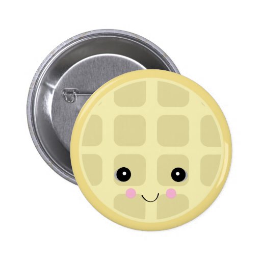 kawaii cute waffle button Zazzle