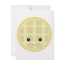 kawaii cute waffle custom invites