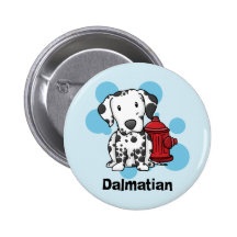 Kawaii Dalmatian & Fire Hydrant Button