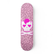 KAWAII DEATHROCK SKULL PINK LEOPARD DECK skateboards