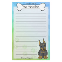 Kawaii Doberman Pinscher Stationery by MenagerieMayhem Kawaii Doberman Pinscher Stationery