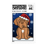 Kawaii Dogue de Bordeaux Christmas Postage Stamps