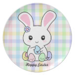 Kawaii Easter Bunny Dinner Plate