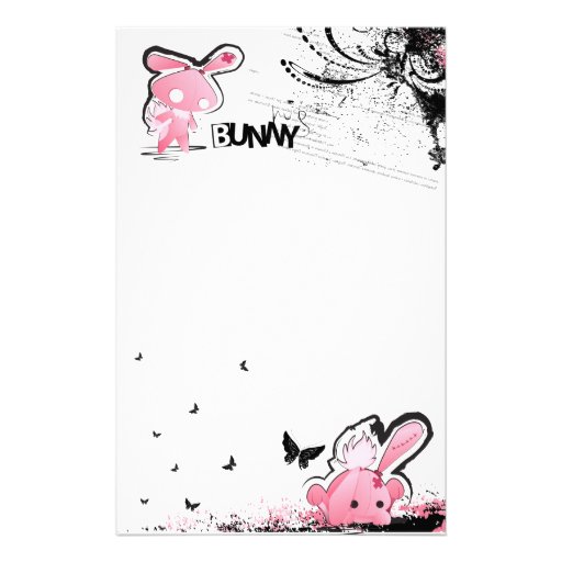 Kawaii emo Pink Bunny Stationery Zazzle