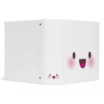 Kawaii_face 3 Ring Binder