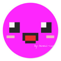 Kawaii Face (color hot pink) stickers