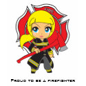 Kawaii Firefighter girl - Customizable t-shirts