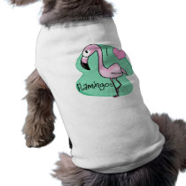 Kawaii Flamingo Dog T-Shirt pet clothing by ZoologicallyInclined Kawaii Flamingo Dog T-Shirt pet clothing