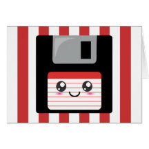 Kawaii Floppy Disk Greeting Cards