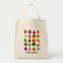Kawaii Food Grocery Tote Bag