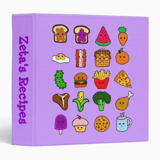 Kawaii Food Recipe Binder | Zazzle