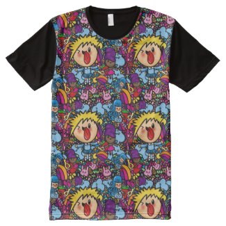 Kawaii For Guys - Cute Chibi Popstars n party food All-Over Print T-shirt
