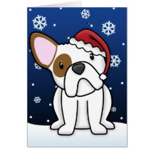 Kawaii French Bulldog Christmas Card