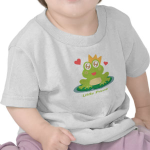 Kawaii frog with sparkling eyes on a lily pad tshirt