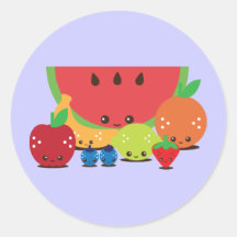 Kawaii Fruit Group Stickers
