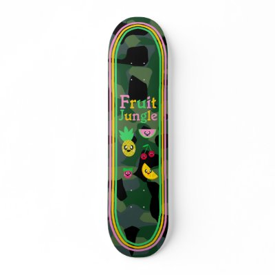 KAWAII FRUIT JUNGLE CAMOUFLAGE DECK SKATE BOARD DECK by kawaiifiveo