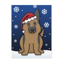 Kawaii German Shepherd Christmas Postcard
